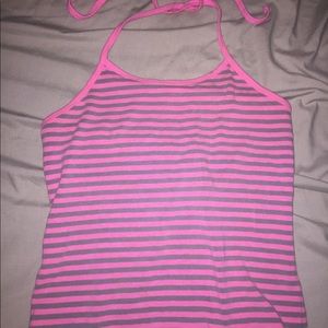 Pink and grey striped shirt